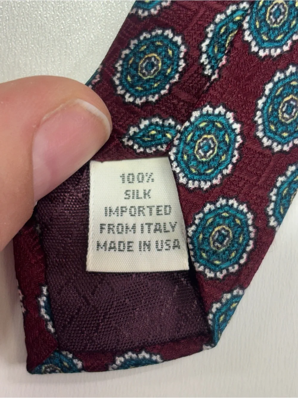 Vintage Courchevel by Damon Union Made Italian Silk Wide Tie Made USA